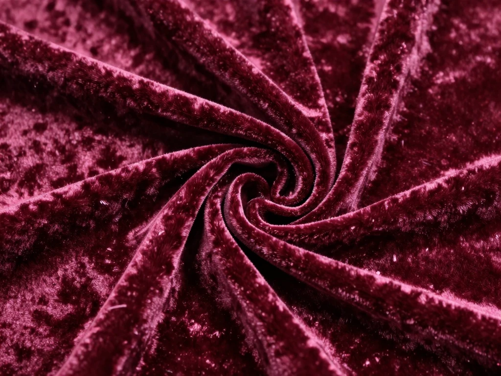 Luxurious velvet fabric in rich colors
